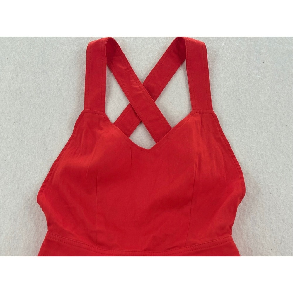 Unbranded - Sun Dress Criss Cross Back Pleated Pockets - Red -‎ Small - Women - Picture 2 of 8
